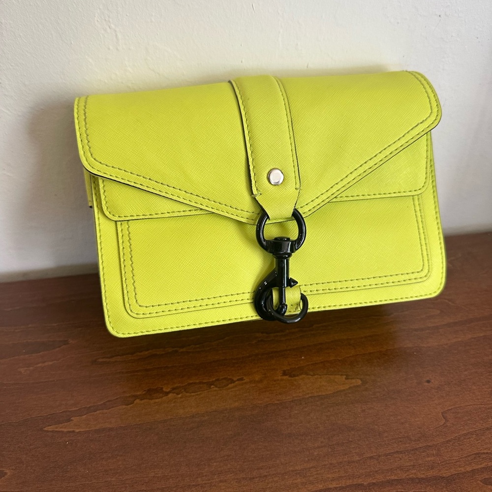 Rebecca Minkoff Hudson Moto Mini Crossbody Bag Neon